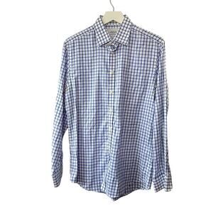 Charles Tyrwitt Blue Check Non Iron Extra Slim Fit Button Up Shirt Men's 15.5/34